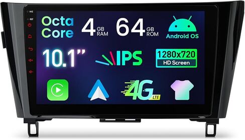 XTRONS Car Stereo for Nissan Rogue X-Trail Qashqai, Android 12 Octa Core Car Radio Player, 10.1 Inch IPS Touch Screen GPS Navigation for Car Bluetooth Head Unit, Built-in DSP Car Play Android Auto in Kuwait
