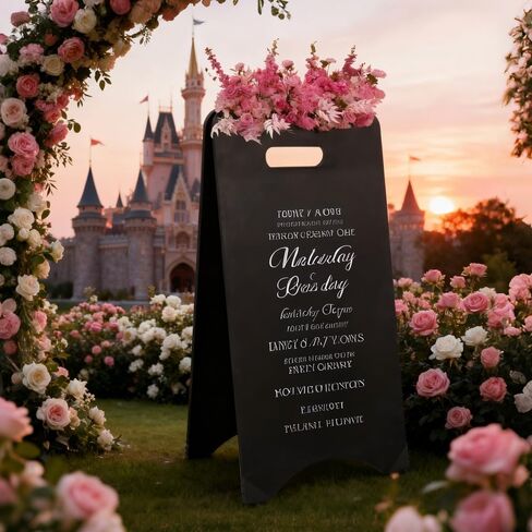 Newnewshow إطار السبورة 15x30 سبورة طباشير مزدوجة الجوانب لافتة قائمة ساندويتش للمتجر والمكتب والزفاف in Kuwait