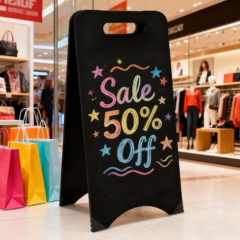 Newnewshow إطار السبورة 15x30 سبورة طباشير مزدوجة الجوانب لافتة قائمة ساندويتش للمتجر والمكتب والزفاف in Kuwait