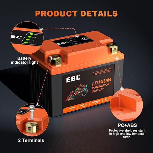 EBL Lithium YTX4L-BS, 75CCA Lithium LiFePO4 Motorcycle Battery, Please consult our customer service for specific applicable models. The information on the website is not accurate. in Saudi Arabia