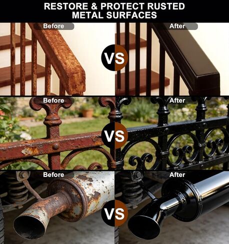 2 in 1 Rust Converter & Metal Primer, 35 oz Black Rust Reformer Paint for Metal, Ultra Rust Encapsulator & Inhibitor, Heat Resistance Rust Neutralizer & Conversion for Trailer, Truck Frame, Car Chassis in Saudi Arabia