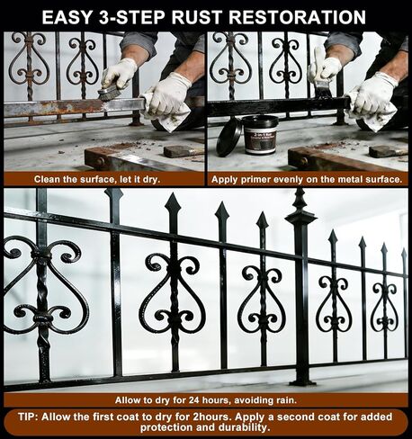 2 in 1 Rust Converter & Metal Primer, 35 oz Black Rust Reformer Paint for Metal, Ultra Rust Encapsulator & Inhibitor, Heat Resistance Rust Neutralizer & Conversion for Trailer, Truck Frame, Car Chassis in Saudi Arabia