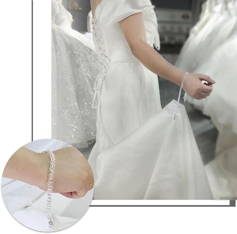 rainbowstar 2 Pack Bridal Gown Train Holder Bracelet Detachable Wedding Dress Loop & Elegant Bustle Alternative with Open Rings in Saudi Arabia