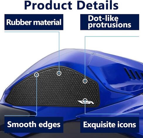 واقيات وسادة خزان الوقود لـ YAMAHA YZF-R7 R7 2021-2025، وسادات خزان الوقود لـ YZF R7 تحمي الدراجة النارية، وسادات مضادة للانزلاق مقابض خزان الوقود، وسادات خزان الوقود، ملصقات خزان الوقود in Kuwait