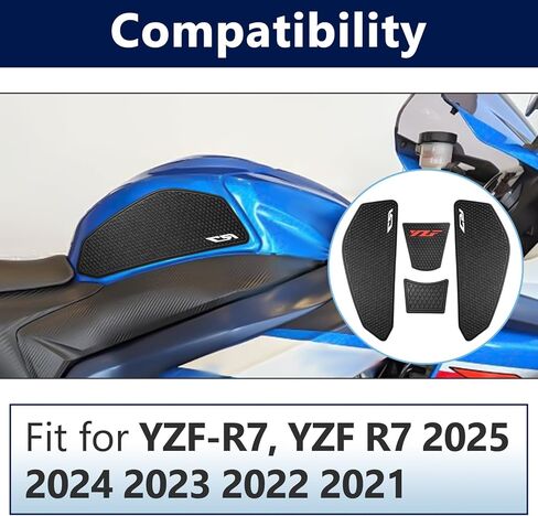 واقيات وسادة خزان الوقود لـ YAMAHA YZF-R7 R7 2021-2025، وسادات خزان الوقود لـ YZF R7 تحمي الدراجة النارية، وسادات مضادة للانزلاق مقابض خزان الوقود، وسادات خزان الوقود، ملصقات خزان الوقود in Kuwait