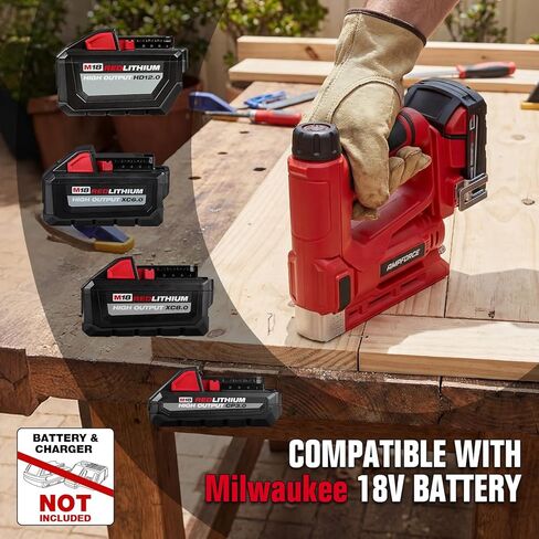 دباسة تاج 20 فولت 2 في 1 3/8 بوصة، أداة تثبيت براد لبطارية MiIwauke 18 فولت، مع 2200 قطعة من الدبابيس والأظافر in Kuwait