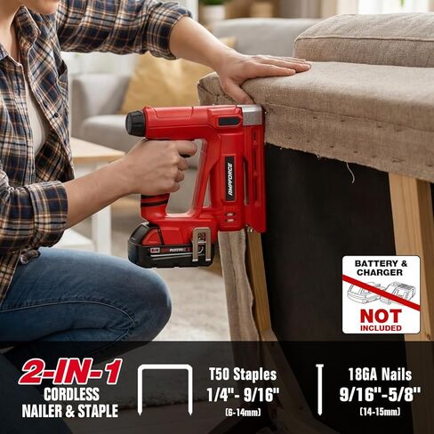 دباسة تاج 20 فولت 2 في 1 3/8 بوصة، أداة تثبيت براد لبطارية MiIwauke 18 فولت، مع 2200 قطعة من الدبابيس والأظافر in Kuwait