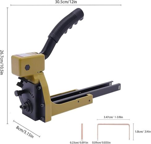Manual Carton Closing Stapler, Portable Corrugated Carton Staple Gun, 34.7mm (1-3/8") Crown, 18mm (3/4") Length Staples, 50 Pcs Capacity for Closing Cartons Folding Boxes in Saudi Arabia
