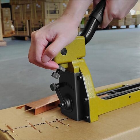 Manual Carton Closing Stapler, Portable Corrugated Carton Staple Gun, 34.7mm (1-3/8") Crown, 18mm (3/4") Length Staples, 50 Pcs Capacity for Closing Cartons Folding Boxes in Saudi Arabia