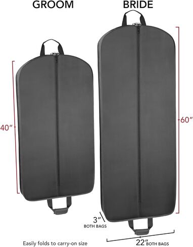 WallyBags® Bride & Groom 60" and 40" Deluxe Travel Garment Bags Set in Saudi Arabia