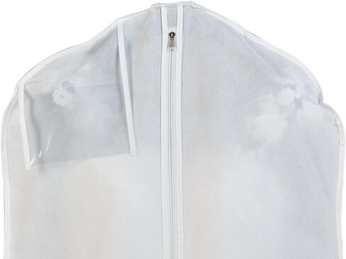 حزمة من 3 × حقيبة ملابس فستان زفاف بيضاء غير منسوجة كبيرة الحجم، حقائب فستان كاملة الطول مع وصلة مجمعة 15 بوصة in Kuwait