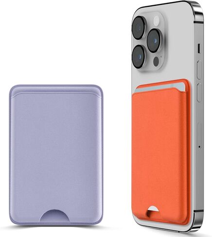 حامل بطاقات مغناطيسي من Siaincsy مكون من قطعتين متوافق مع محفظة MagSafe لهاتف iPhone 15 Pro Max/15 Pro/15/15 Plus/14/13/12 Series - حجب RFID، يحمل 3 بطاقات - وردي لامع in Kuwait