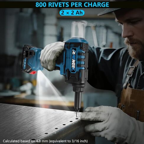 مسدس برشام لاسلكي متوافق مع بطارية ماكيتا 18 فولت بحد أقصى، أداة برشام كهربائية بدون فرش لـ 3/32 بوصة، 1/8 بوصة، 5/32 بوصة، 3/16 بوصة للمسامير المعدنية والبلاستيك والجلود، أقصى قوة سحب 2248 رطل (الأداة فقط) in Kuwait