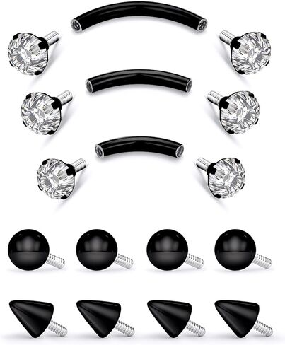 18G Internal Thread Eyebrow Piercing Jewelry Surgical Steel Curved Barbell Tiny Eyebrow Ring Vertical Labret Lip Jewelry Ear Rook Small Belly Button Ring for Women Men 6mm/8mm/10mm Gold in Saudi Arabia