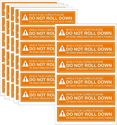120PCS Do Not Roll Down Windows Stickers for Cars, 4"x1" Window Film Warning Sticker Vinyl Labels for Window Tint Business, Automotive Tint Shops in Kuwait