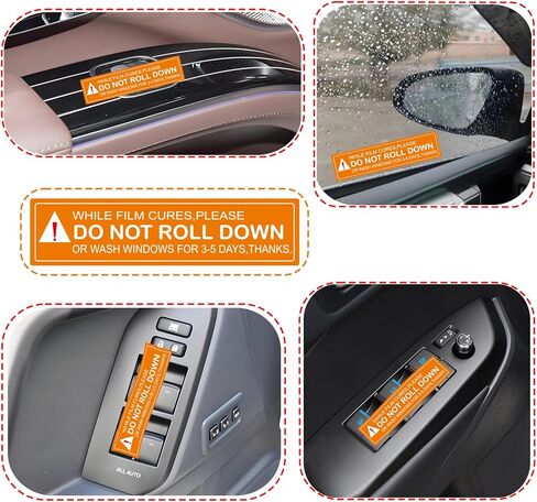 120PCS Do Not Roll Down Windows Stickers for Cars, 4"x1" Window Film Warning Sticker Vinyl Labels for Window Tint Business, Automotive Tint Shops in Kuwait