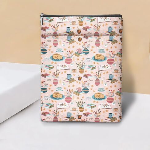 Forest Fox Deer Botanical Book Sleeve, Book Lovers Gift Sleeve with Zipper & Front Pocket, 11.5x8.8 Inch Canvas Books Cover Protector Bookish Gifts for Readers Women Friend Christmas Birthday Gift in Saudi Arabia
