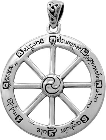 Dryad Design Small Wheel of the Year Pendant - Sterling Silver Pagan Wiccan Jewelry for Women in Saudi Arabia