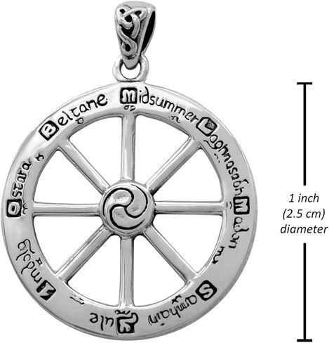 Dryad Design Small Wheel of the Year Pendant - Sterling Silver Pagan Wiccan Jewelry for Women in Saudi Arabia