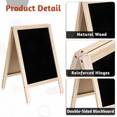 2 Pcs Small Chalkboard Easel, 15.7 x 9.8 Inch Chalkboard Signs Double Sided Chalkboards with 2 Erasers Tabletop Menu Wooden Board for Tabletop Bar Wedding Restaurant Home Decor in Saudi Arabia