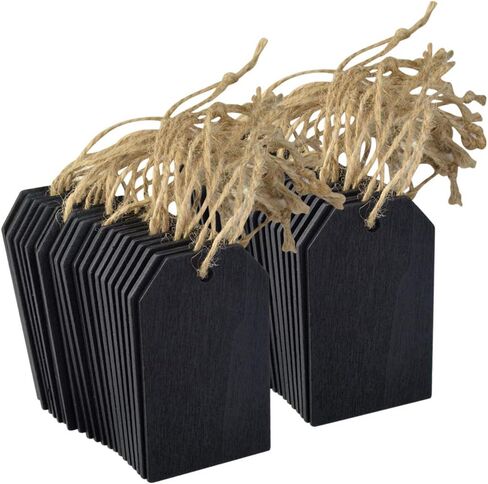 48 Pcs Chalkboard Tags, Topbuti Hanging Wooden Mini Chalkboard Signs Decorative Labels with Twine, Erasable Name Tags Price Tag Message Tags for DIY Craft Wedding Party Decor in Saudi Arabia