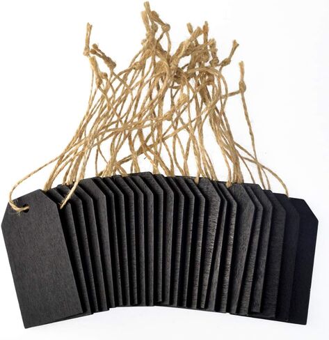 48 Pcs Chalkboard Tags, Topbuti Hanging Wooden Mini Chalkboard Signs Decorative Labels with Twine, Erasable Name Tags Price Tag Message Tags for DIY Craft Wedding Party Decor in Saudi Arabia