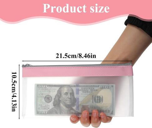 6 Pcs Money Bags with Zipper, Cash Envelopes Check Wallet Case Multi-Purpose Money Pouch Travel Clear Bank Deposit Coin Bag for School Office Supplies in Saudi Arabia