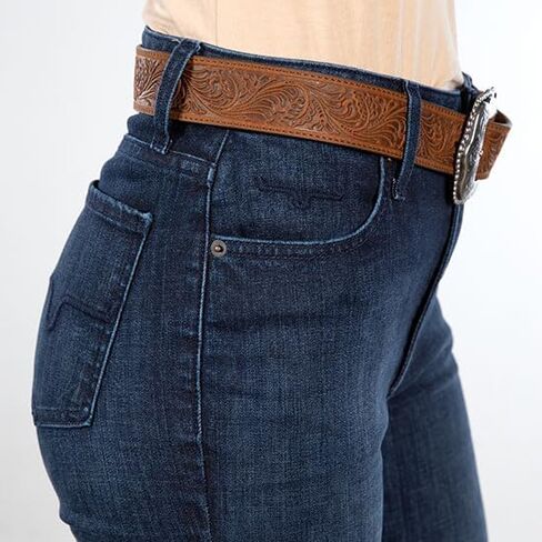 بنطلون جينز Kimes Ranch النسائي Show Stopping Sarah High Rise Slim Bootcut، قماش دينم مطاطي عالي الأداء، غسيل متوسط in Saudi Arabia