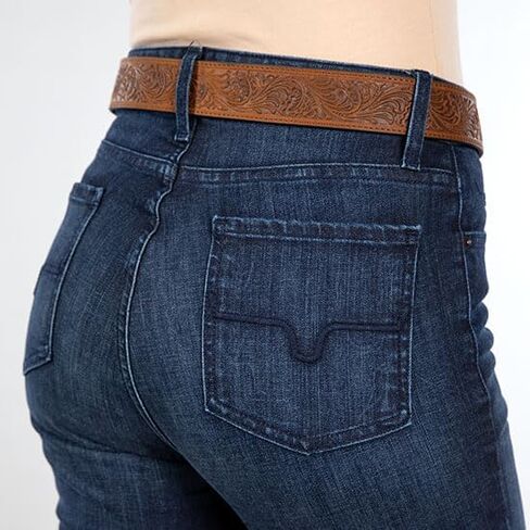 بنطلون جينز Kimes Ranch النسائي Show Stopping Sarah High Rise Slim Bootcut، قماش دينم مطاطي عالي الأداء، غسيل متوسط in Saudi Arabia