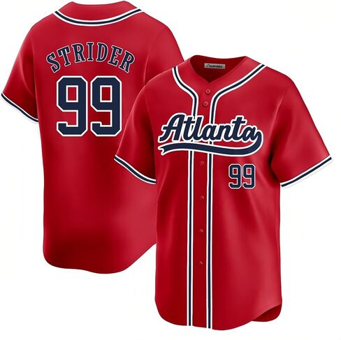 Custom Mens/Women/Youth Atlanta Baseball Stitched T-Shirt for Sports Fan in Saudi Arabia