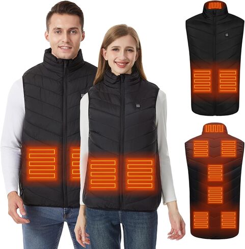 Women Men Heated Vest with 9 Heating Zone, 3 Heating Levels Winter Heating Vest for Outdoor Skiing, S (Battery Not Included) in Saudi Arabia