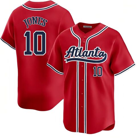 Custom Mens/Women/Youth Atlanta Baseball Stitched T-Shirt for Sports Fan in Saudi Arabia