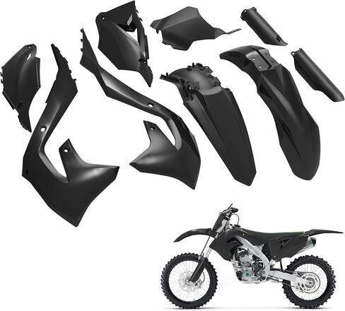 Black Full Plastic Kit for Kawasaki KX250 KX250X KX450X 2012-2022, Fairing Fender Protection Parts Kit for Kawasaki KX450 2019-2022 Accessories in Saudi Arabia