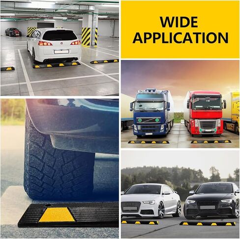 1-Pack Parking Stopper for Garage, 72 Inch 55000 LBS Capacity Heavy Duty Rubber Parking Curb with Reflective Stripes, Wheel Stoppers for Vehicles Truck Driveway in Saudi Arabia