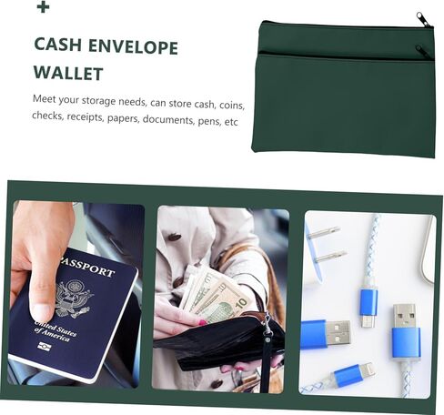 NUOBESTY 2Pcs Capacity PU Cash Bags with Zipper Organizers for Storage Receipts and Documents Easy to Carry Money Saving Envelopes in Saudi Arabia