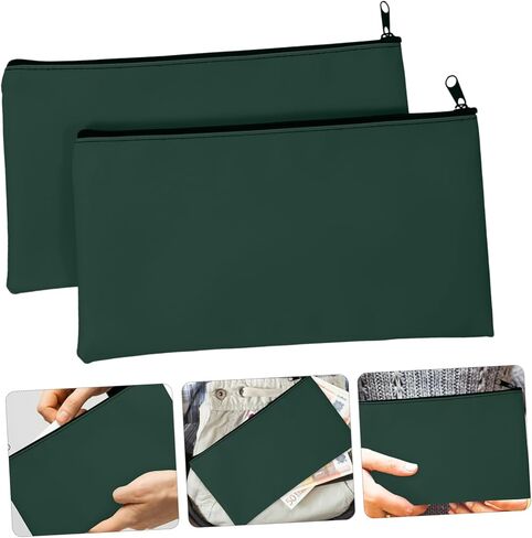 NUOBESTY 2Pcs Capacity PU Cash Bags with Zipper Organizers for Storage Receipts and Documents Easy to Carry Money Saving Envelopes in Saudi Arabia