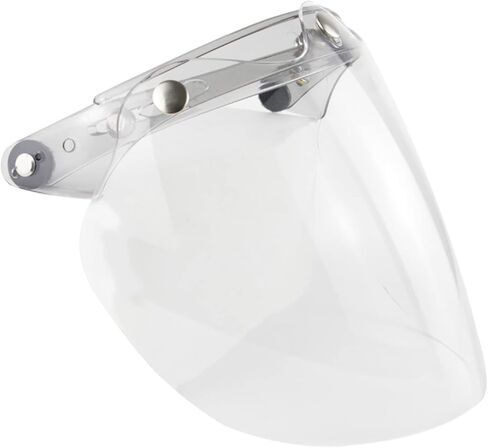 Open Face Helmet Visor Motorcycle Helmet Bubble Lens 3-Snap Bubble Wind Shield Visor, Transparent in Kuwait