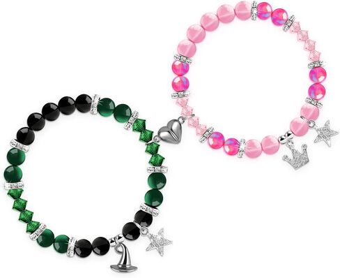 cow print Couples Bracelets Gift for Lovers - His and Hers Stretchable Bead Love Bracelets with Alphabet Stickers - Wedding, Valentine's Day, Christmas Jewelry Gifts for Women Men in Saudi Arabia