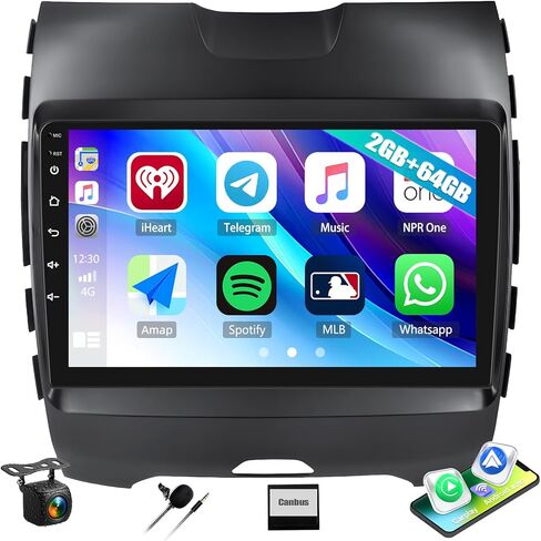 Android 11 Car Radio Stereo for Ford Edge 2015-2018 with Apple Carplay Android Auto 9 inch Touch Screen Car Radio 2GB+32GB with Backup Camera GPS Navigation WiFi Bluetooth SWC FM RDS Audio Receivers in Kuwait