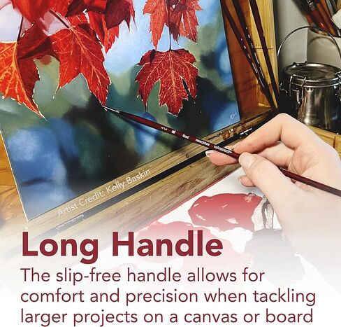 Princeton Velvetouch Artiste, Mixed-Media Brush for Acrylic, Watercolor & Oil, Series 3900 Long Handle Flat 12 (PB3900F12) in Saudi Arabia