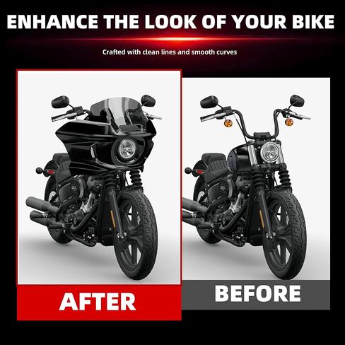 FATECIM المصباح الأمامي ST Fairing مع 7 بوصات زجاج أمامي دخاني ومجموعات تركيب لـ Harley Street Bob FXBB 2018 2019 2020 FXBBS 2021 2022 2023 2024 Softail Standard FXST 2020 2021 2022 in Saudi Arabia