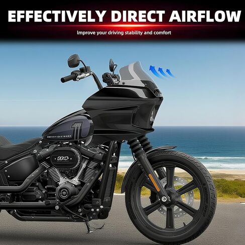 FATECIM المصباح الأمامي ST Fairing مع 7 بوصات زجاج أمامي دخاني ومجموعات تركيب لـ Harley Street Bob FXBB 2018 2019 2020 FXBBS 2021 2022 2023 2024 Softail Standard FXST 2020 2021 2022 in Saudi Arabia