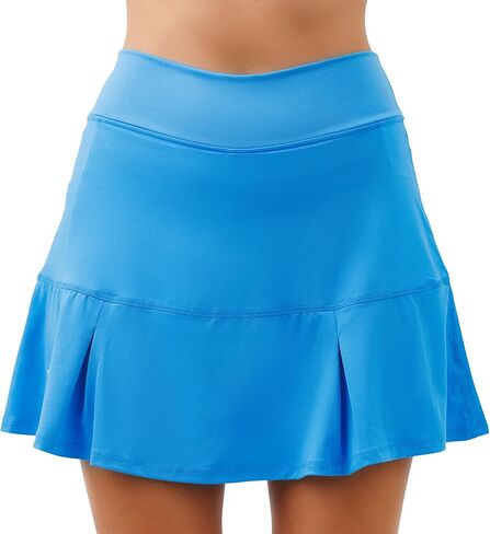 Pickleball Bella Women’s Drop Pleat Skort – Athletic with Built-in Shorts & Pockets, Electric Blue with Net Worth in Saudi Arabia