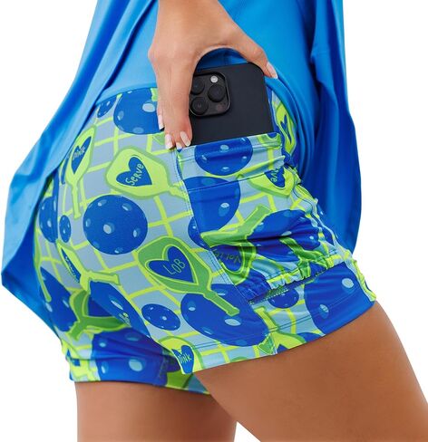 Pickleball Bella Women’s Drop Pleat Skort – Athletic with Built-in Shorts & Pockets, Electric Blue with Net Worth in Saudi Arabia