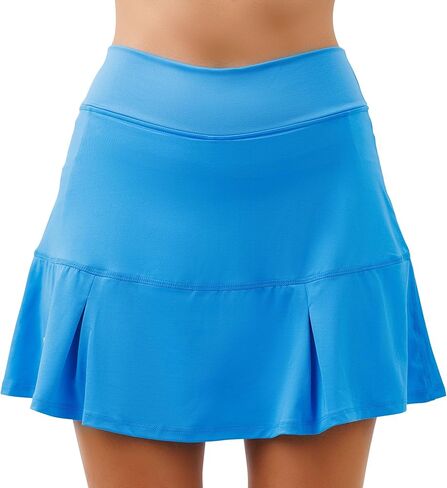 Pickleball Bella Women’s Drop Pleat Skort – Athletic with Built-in Shorts & Pockets, Electric Blue with Net Worth in Saudi Arabia