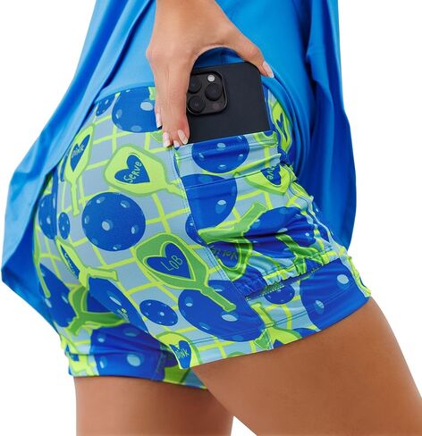 Pickleball Bella Women’s Drop Pleat Skort – Athletic with Built-in Shorts & Pockets, Electric Blue with Net Worth in Saudi Arabia
