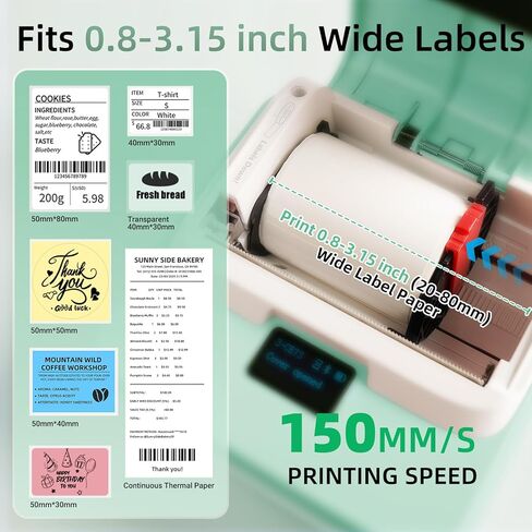 ORGSTA Label Maker with Tape, T003 Thermal Label Maker, 3.15 Inch Bluetooth Label Printer Compatible with Phone & PC, Sticker Printer Barcode Thermal Maker for Small Business, Home, School in Saudi Arabia