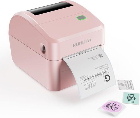 Rongta 4x6 Bluetooth Shipping Label Printer - Thermal Label Printer for Shipping Packages, Small Business, Home, Office, Compatible with Amazon, Ebay, Tiktok, Etsy, USPS, Commercial Grade, Pink in Saudi Arabia