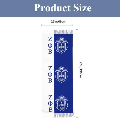 ΖΦΒ Sorority Gifts for Women,1920 Scarf Sorority Gifts,Winter Long Large Shawl Warm With Tassel Edge,Classic Soft Fringed Scarf Long Wrap Sorority Paraphernalia(77 X 28 Inch) in Kuwait