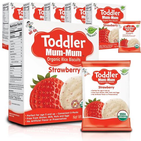 Toddler Mum-Mum Organic Rice Biscuits, Blueberry, Strawberry, Mango & Kiwi Variety Pack | 24 Count (Pack of 3) | Gluten Free, Allergen Free, Non-GMO | Toddler Snacks, Rice Rusk Crackers in Saudi Arabia